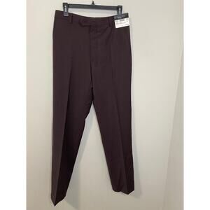 New AWEARNESS Kenneth Cole Hemmed Brown Stripped Pants Size 34x32